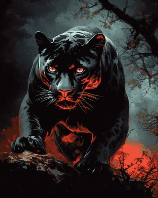 Majestic Black Panther Diamond Painting