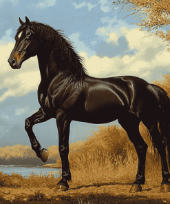 Majestic Black Stallion Diamond Painting