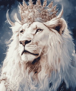 Majestic White Lion Fantasy Diamond Painting