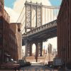 Manhattan Bridge Cityscape Diamond Painting