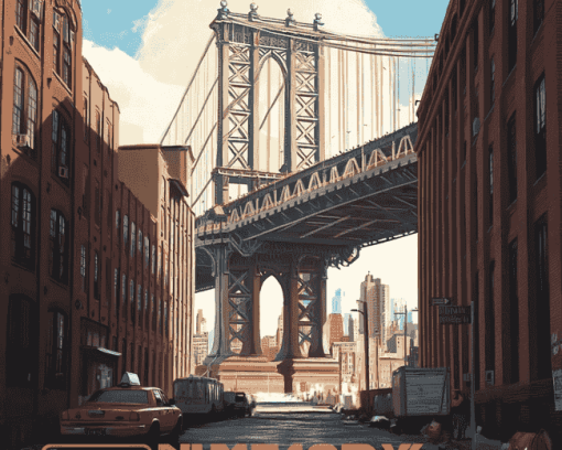 Manhattan Bridge Cityscape Diamond Painting