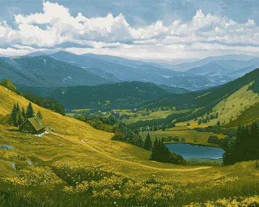 Maramures Mountain Scenery Diamond Painting