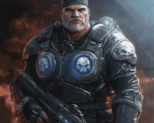 Marcus Fenix Gears Of War Diamond Painting