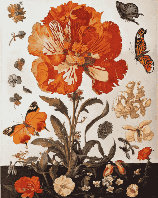 Maria Sibylla Merian Botanical Blossoms Diamond Painting