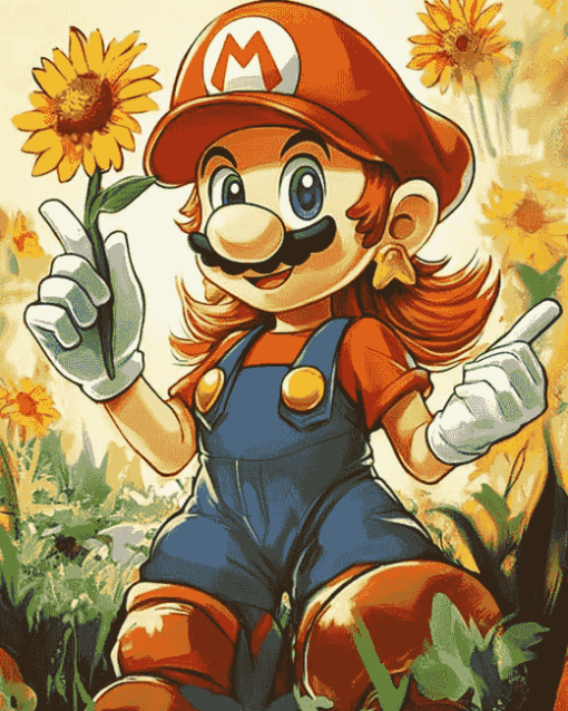 Mario and Daisy Cartoon Diamond Painting