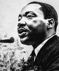 Martin Luther King Jr Black White Diamond Painting