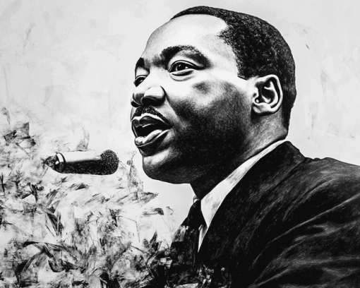 Martin Luther King Jr Black White Diamond Painting