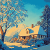 Maxfield Parrish Winter Scenery Diamond Painting