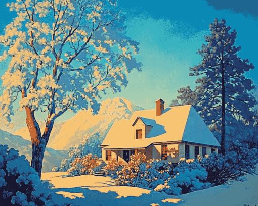 Maxfield Parrish Winter Scenery Diamond Painting