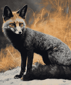 Melanistic Fox Wildlife Diamond Painting