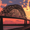 Memphis Bridge Tennesse Sunset Diamond Painting