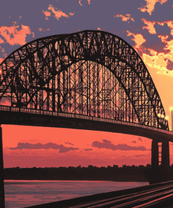 Memphis Bridge Tennesse Sunset Diamond Painting