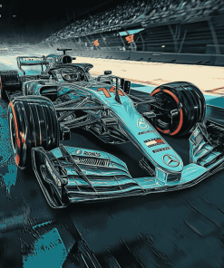 Mercedes F1 Racing Engines Diamond Painting