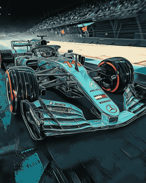 Mercedes F1 Racing Engines Diamond Painting