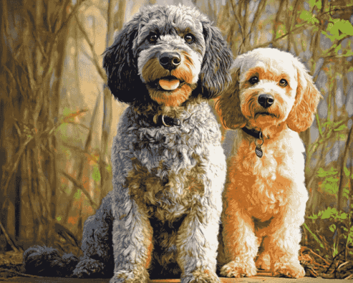 Merle Labradoodle Puppies Diamond Painting