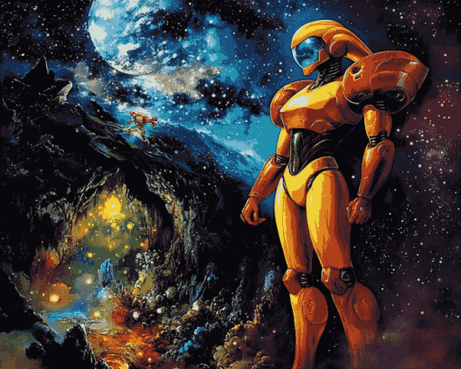 Metroid Samus Video Game Diamond Painting