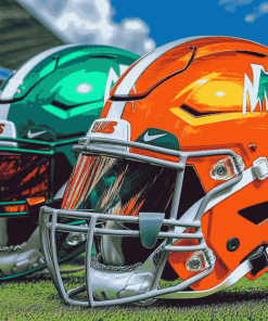 Miami Hurricanes Football Helmet Diamond Painting