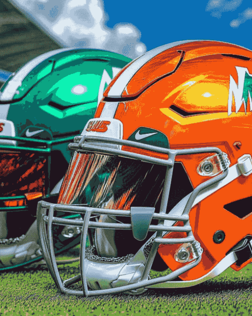 Miami Hurricanes Football Helmet Diamond Painting