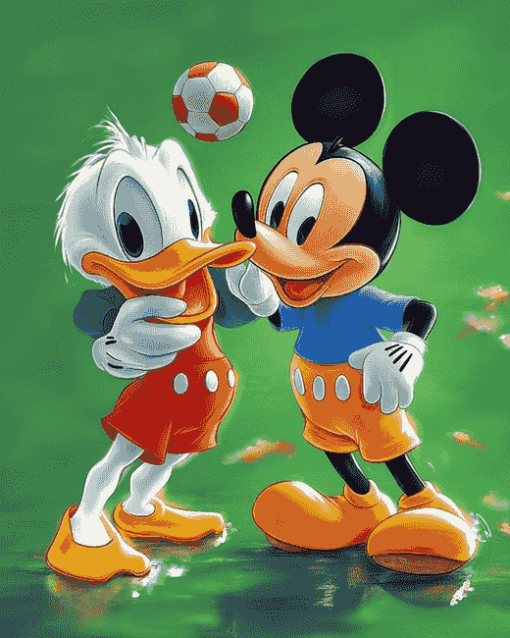 Mickey and Donald Football Fun Diamond Painting