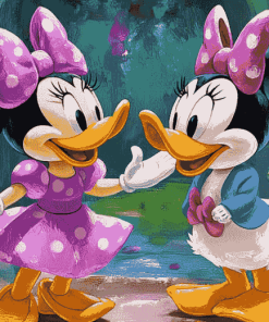 Minnie Mouse and Daisy Duck Cartoon Diamond Painting