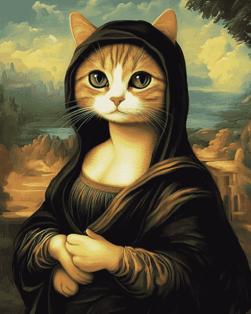 Mona Lisa Cat Diamond Painting