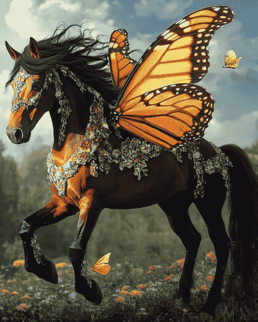 Monarch Fantasy Horse Diamond Painting