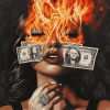 Money on Fire Diamond Painting