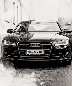 Monochrome Audi A8 Engine Diamond Painting