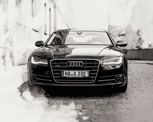 Monochrome Audi A8 Engine Diamond Painting