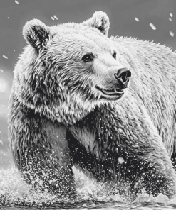 Monochrome Bear Wildlife Diamond Painting