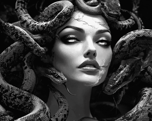 Monochrome Medusa Diamond Painting