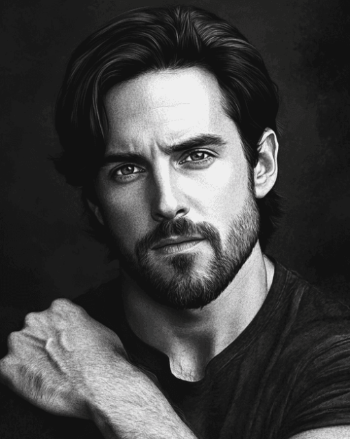 Monochrome Milo Ventimiglia Celebrity Diamond Painting