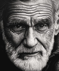 Monochrome Old Man Diamond Painting