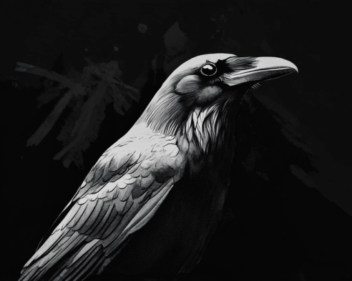 Monochrome Raven Diamond Painting