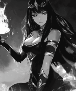 Monochrome Tharja Fire Emblem Diamond Painting