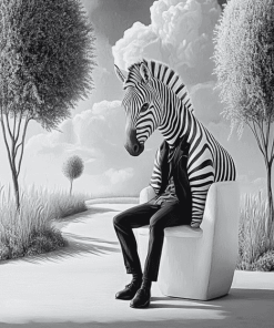 Monochrome Zebra Diamond Painting