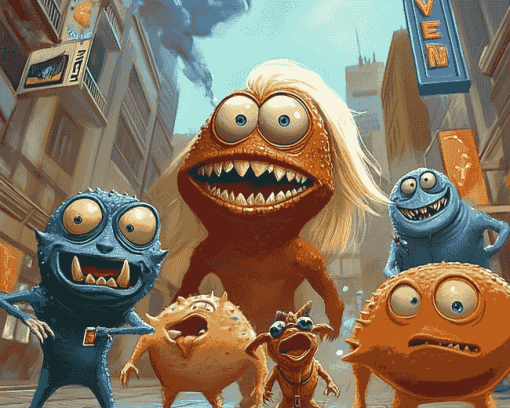 Monsters Vs Aliens Cartoon Diamond Painting