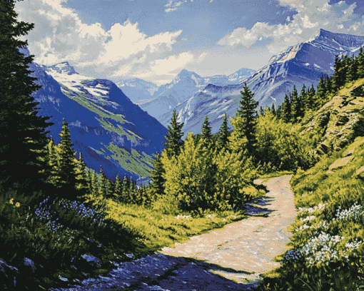 Montana Sun Road Landscapes Diamond Painting