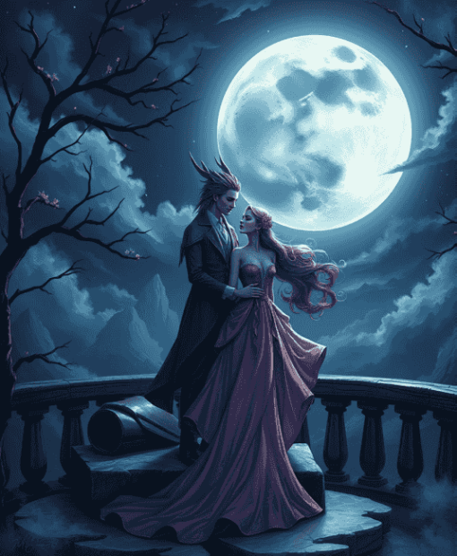 Moon and Lady Fantasy Diamond Painting