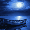 Moonlit Boat Seascape Diamond Painting