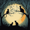 Moonlit Cat Silhouette Diamond Painting