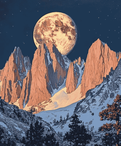 Moonlit Mt Whitney National Park Diamond Painting