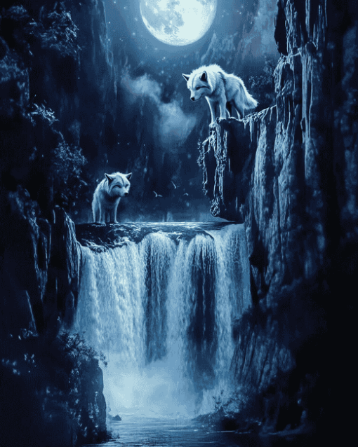 Moonlit Wolves Diamond Painting