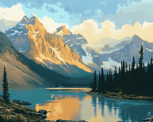 Moraine Lake Mountain View Diamond Painting