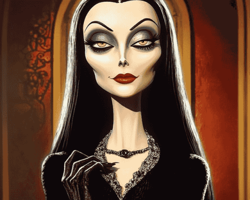 Morticia Addams Vampire Diamond Painting