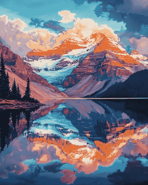 Mount Robson Sunset Scene Diamond Painting