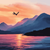 Mountain Sunset Scenery Diamond Painting