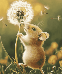 Mouse and Dandelion Diamond Painting