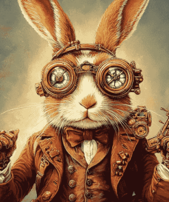 Mr Steampunk Fantasy Rabbit Diamond Painting