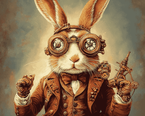 Mr Steampunk Fantasy Rabbit Diamond Painting